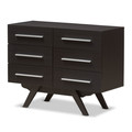 Baxton Studio Auburn Espresso Brown Finished Wood 6-Drawer Dresser 141-7999